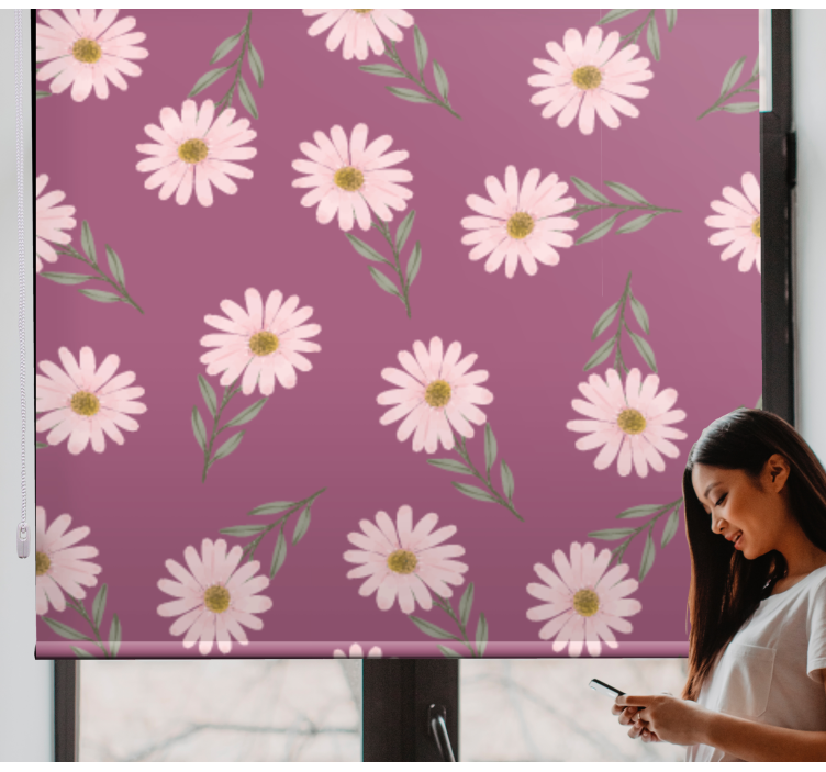 Daisy Floral Theme flowers and plants roller blind - TenStickers