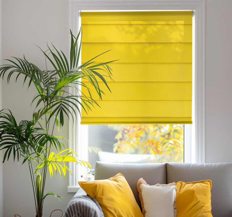 Dark shades with slats yellow blind - TenStickers