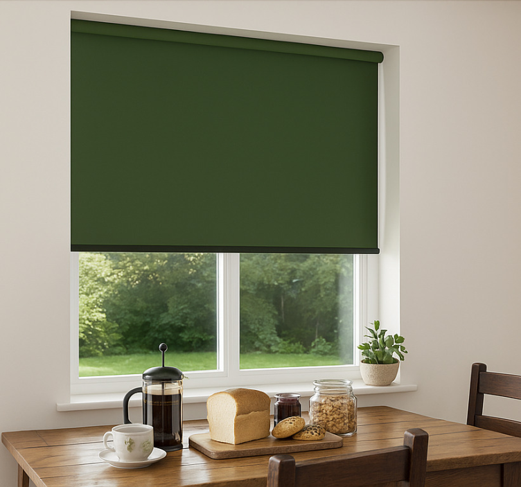 Deep olive green dining room roller blind - TenStickers