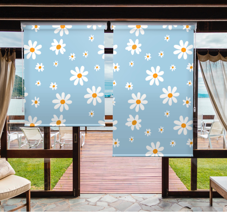 Delicate Daisy Patterns flowers and plants roller blind - TenStickers