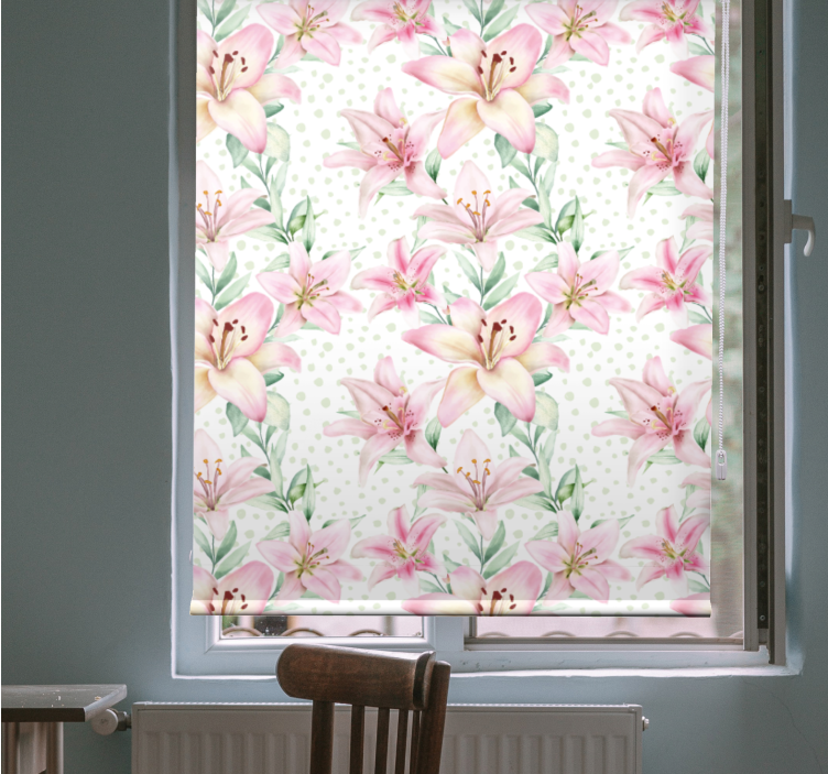Delicate Floral Elegance flowers and plants roller blind - TenStickers