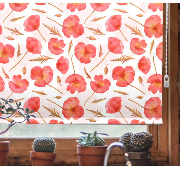 Delicate floral patterns flowers and plants roller blind - TenStickers