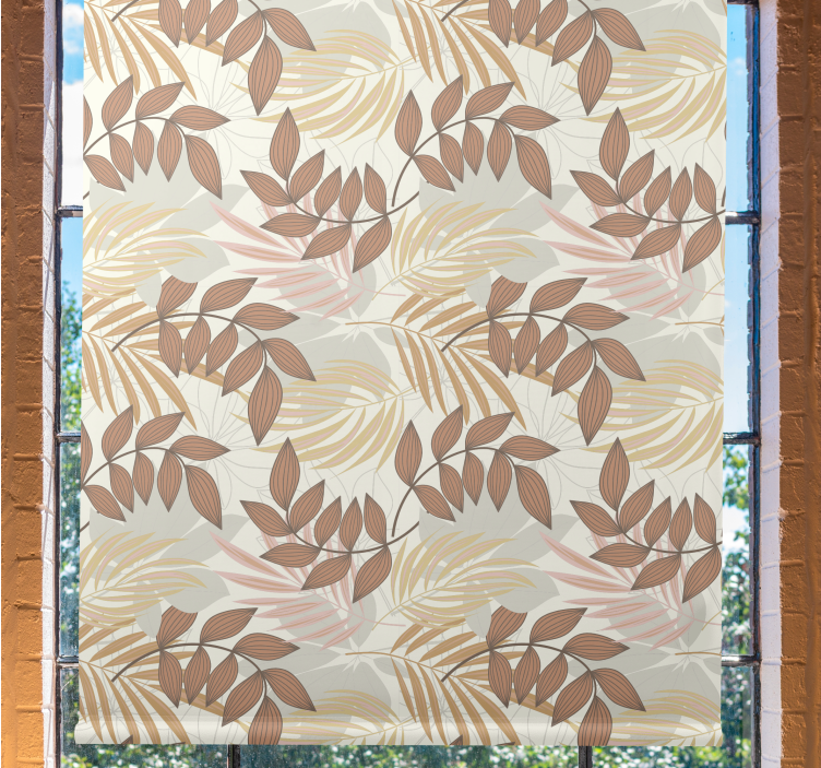 Delicate Leaf Pattern flowers and plants roller blind - TenStickers