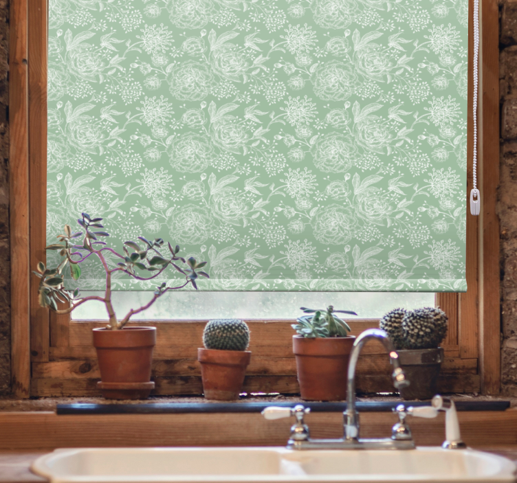 Delicate Plant Elements flowers and plants roller blind - TenStickers