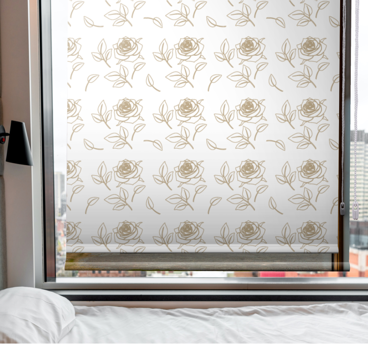 Delicate Rose Pattern flowers and plants roller blind - TenStickers