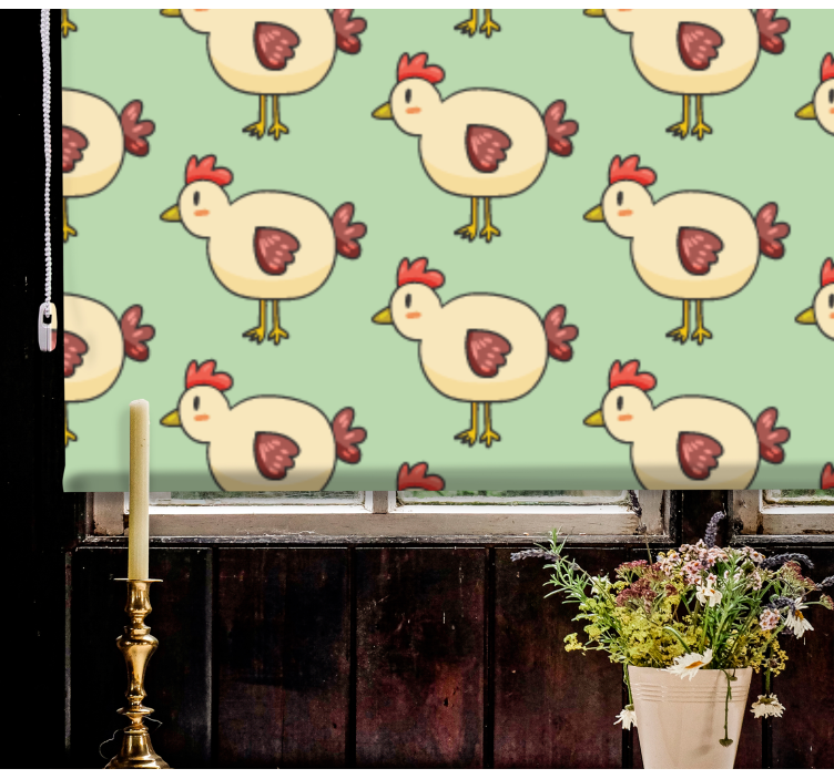 Delightful Chicken Motif animal roller blind - TenStickers