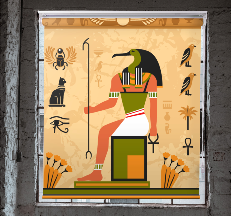 Egyptian God of the Moon Original roller blind - TenStickers