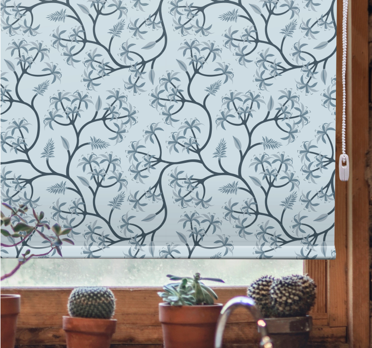 Elegant Botanical Pattern flowers and plants roller blind - TenStickers