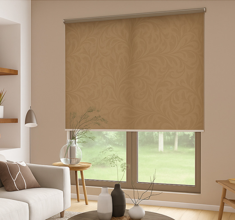 elegant dark beige design living room roller blind - TenStickers