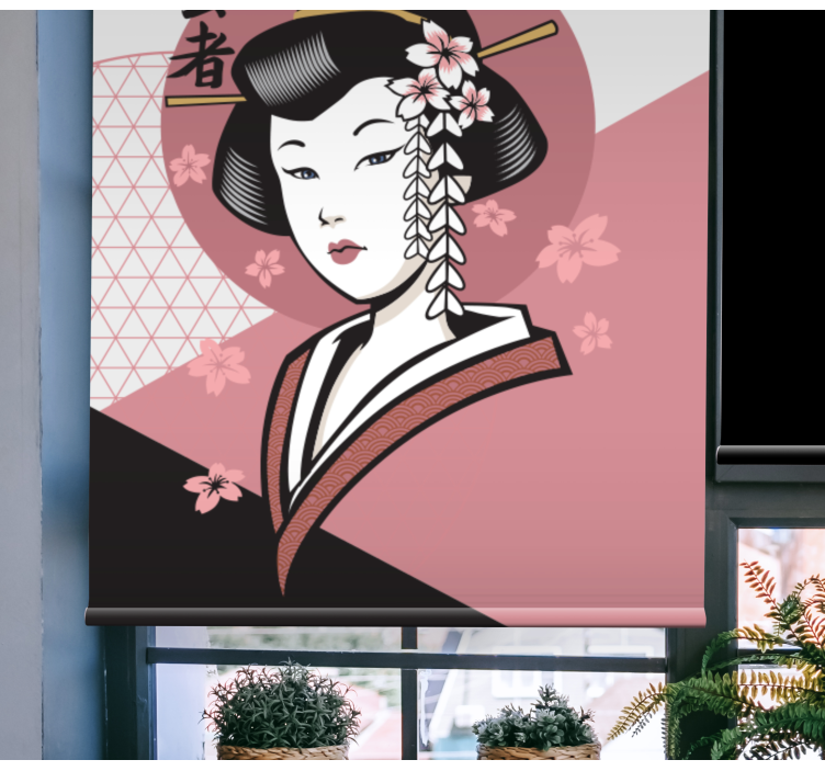 Elegant Japanese Woman art roller blind - TenStickers