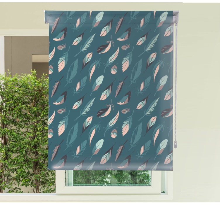Elegant Leaf Patterns flowers and plants roller blind - TenStickers