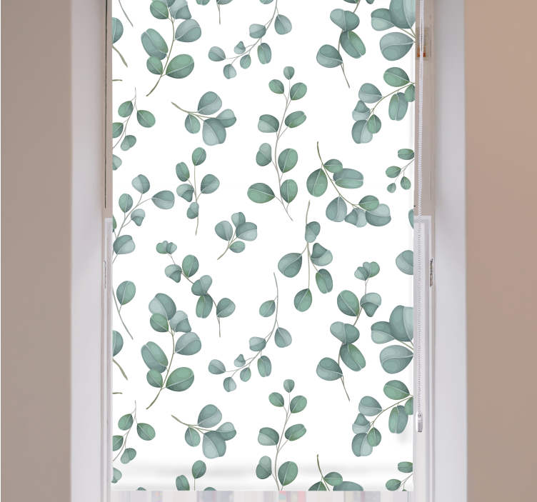 Eucalyptus Leaf Motif living room roller blind - TenStickers