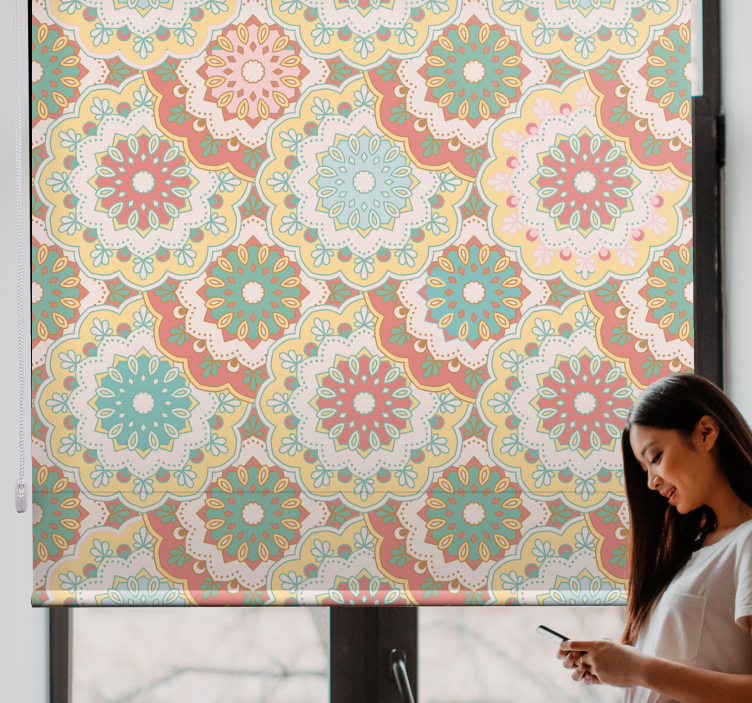 Fabric "Granny chic" style flower blind - TenStickers