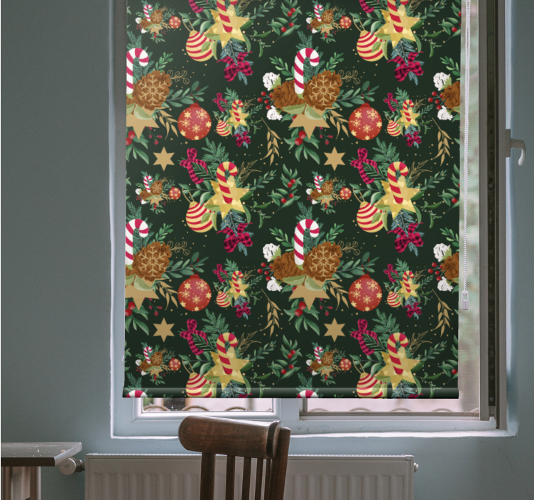 Festive Candy Elements flower roller blind - TenStickers