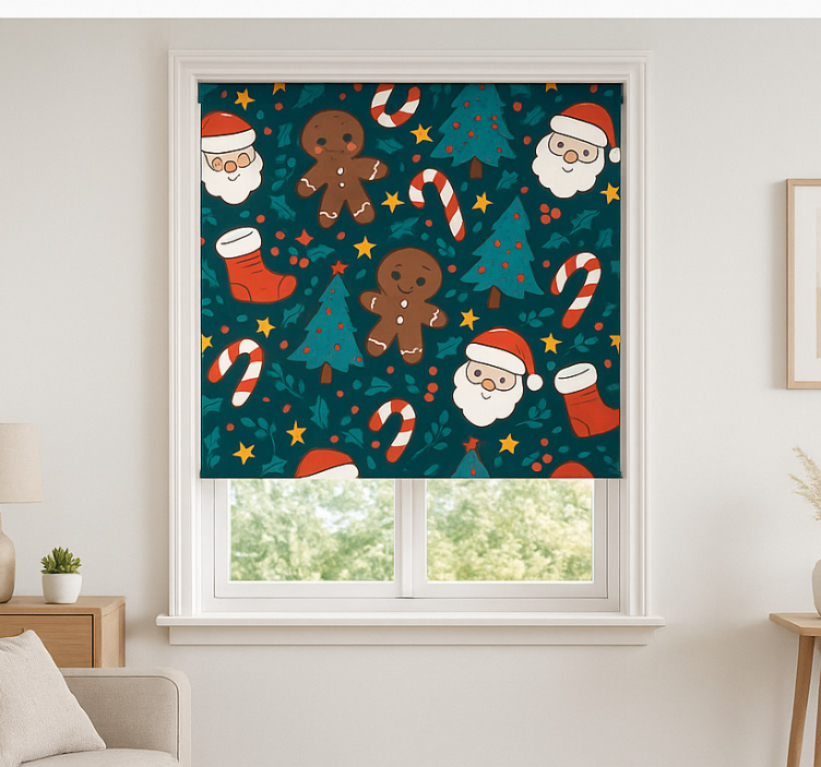 Festive Ornaments Background living room roller blind - TenStickers