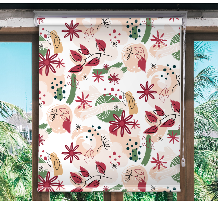 Floral Abstract Pattern flowers and plants roller blind - TenStickers
