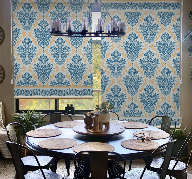 Floral baroque pattern elegant roller blind - TenStickers