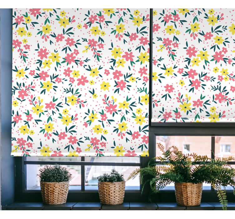 Floral Bloom Pattern flowers and plants roller blind - TenStickers