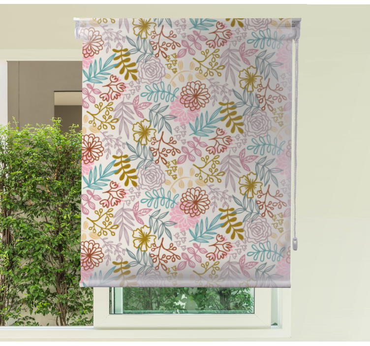 Blossom pattern flowers and plants roller blind - TenStickers