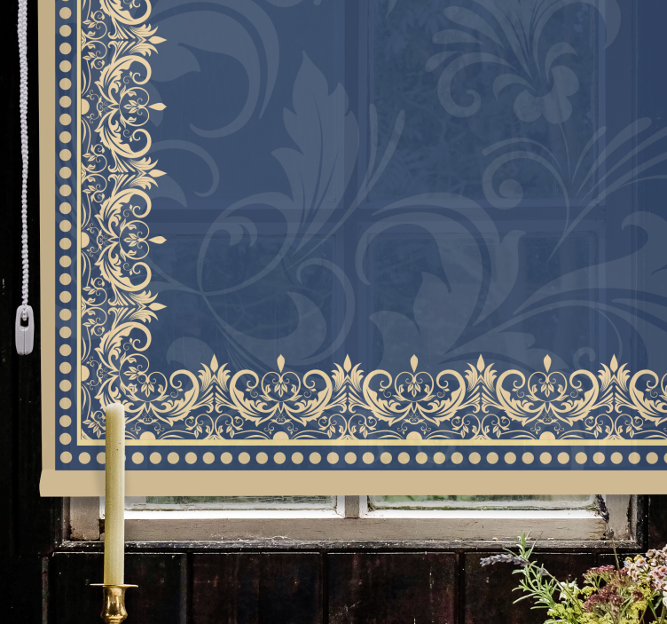 Floral border Original roller blind - TenStickers