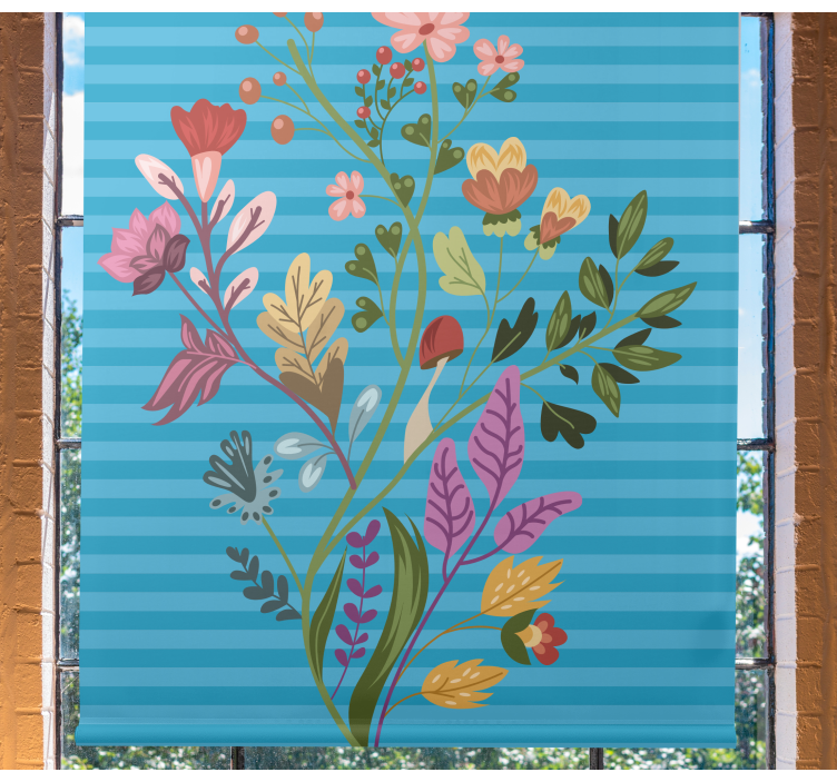 Botanical arrangement flower roller blind - TenStickers