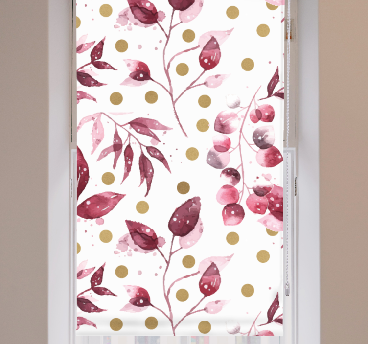 Floral Dot Pattern flowers and plants roller blind - TenStickers