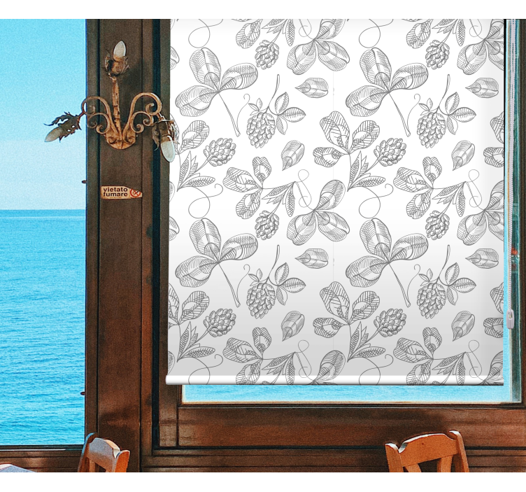 Floral Embroidery grey blind - TenStickers