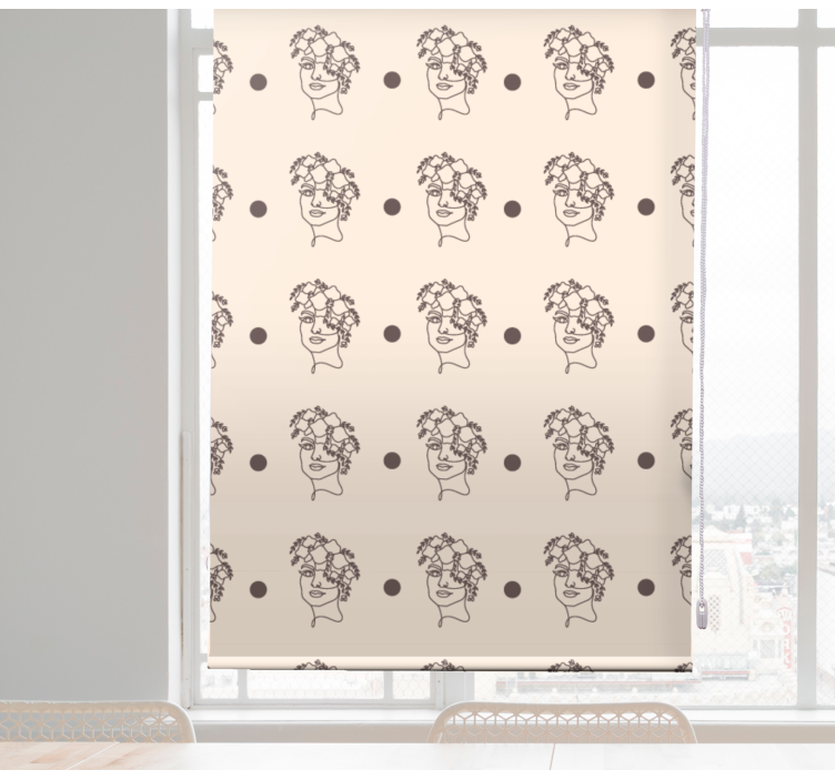 Floral Face Patterns art roller blind - TenStickers
