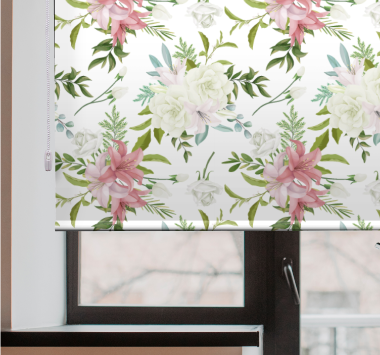 Floral simple arrangement elegant roller blind - TenStickers