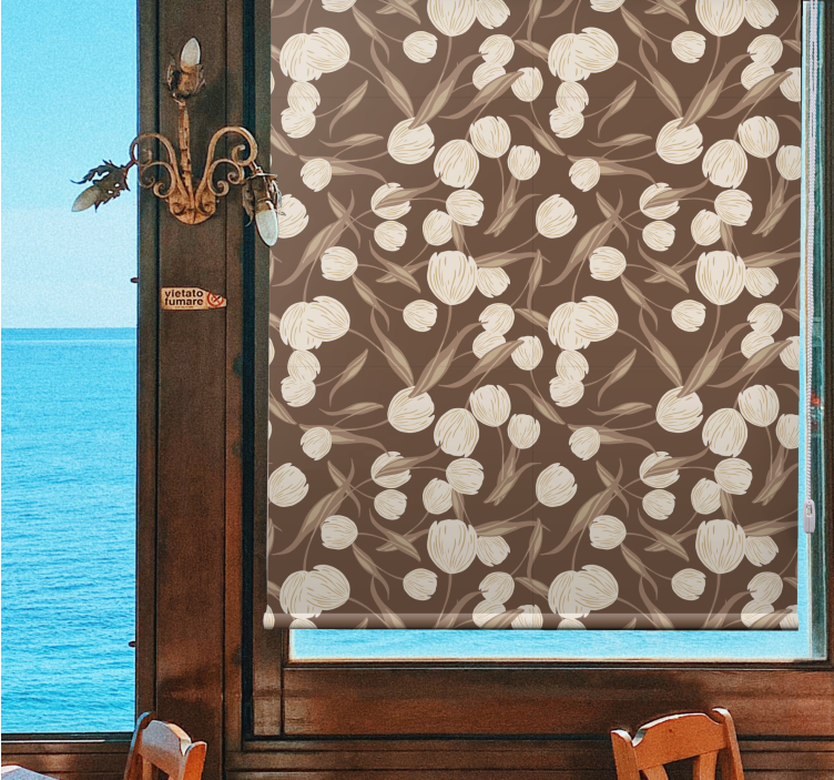 Floral Theme Motif flowers and plants roller blind - TenStickers