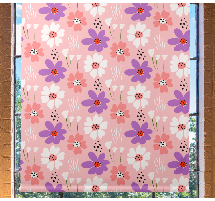 Flower roller blind floral pattern joy - TenStickers