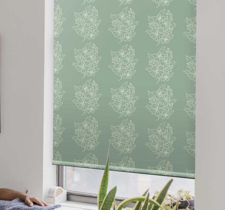 Flowers and plants roller blind floral leaf design - TenStickers
