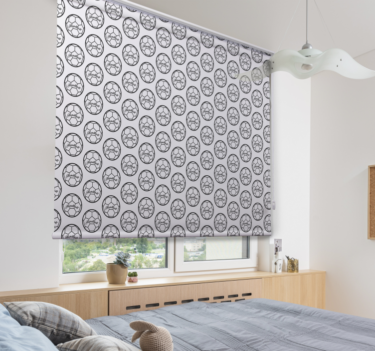 Handball black and white pattern sports roller blind - TenStickers