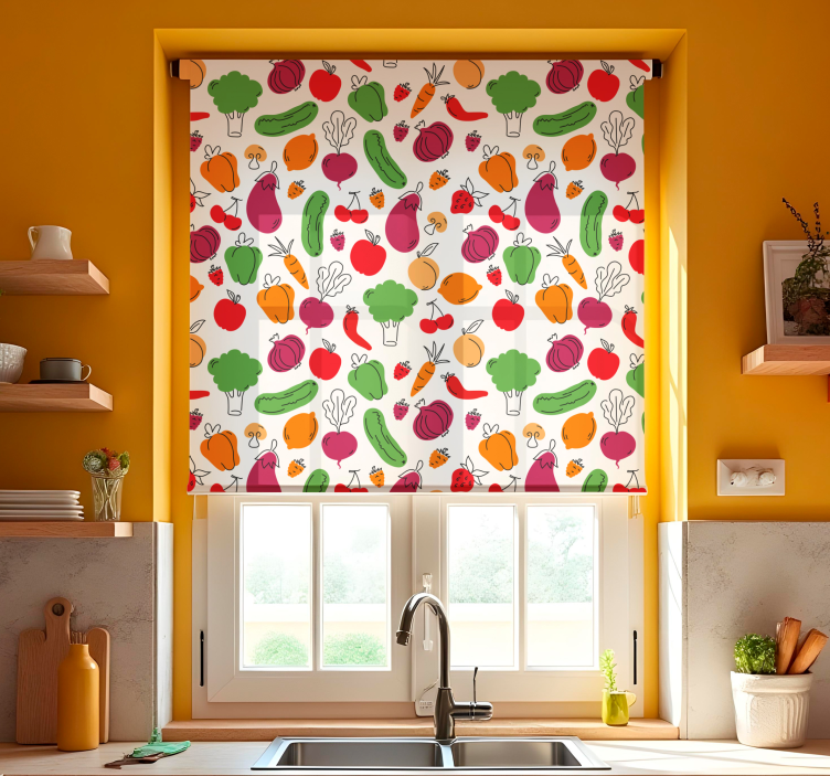 Fruits and vegetables  kitchen roller blind - TenStickers