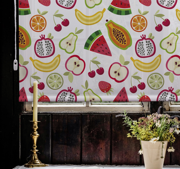 Fruity Pattern Design fruit and vegetable roller blind - TenStickers