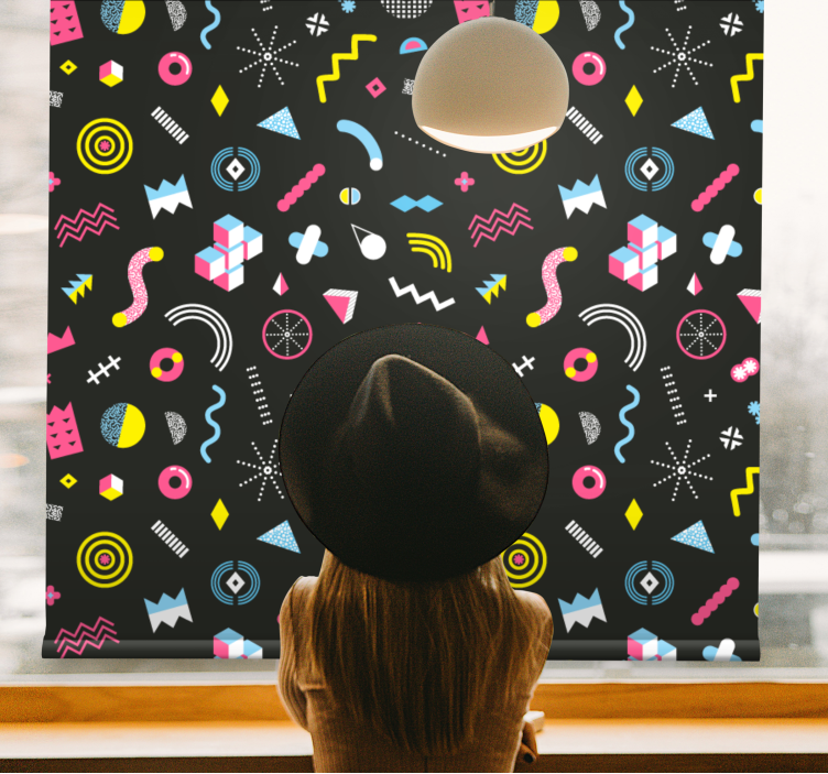 Geometric pop pattern original roller blind - TenStickers