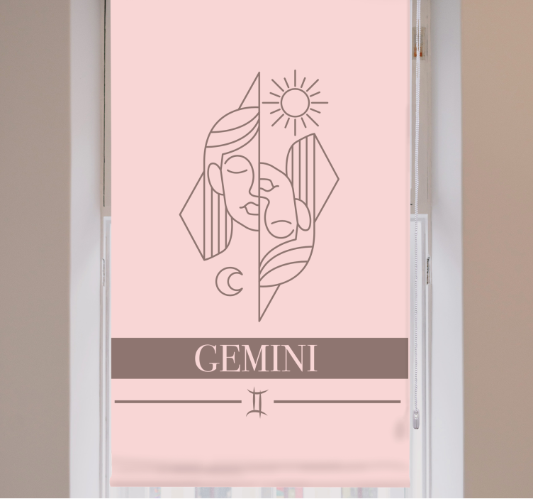 Gemini Zodiac Design text roller blind - TenStickers