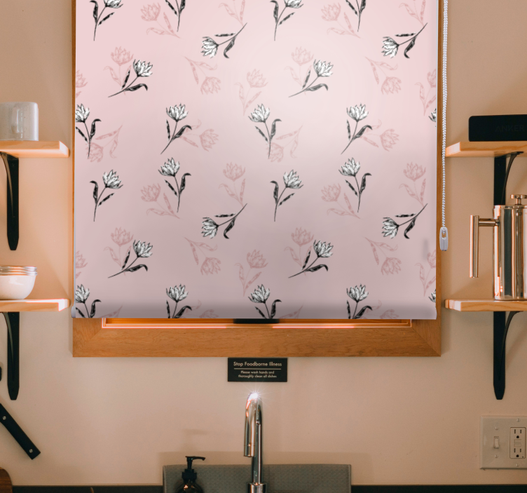 Gentle Blossom Motif flowers and plants roller blind - TenStickers