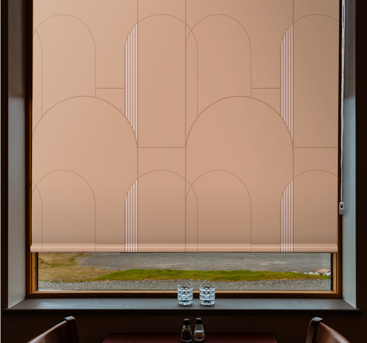 Geometric Curves Design modern roller blind - TenStickers