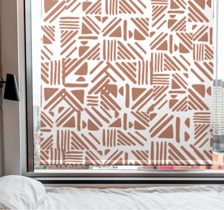 Geometric pattern elements master bedroom roller blind - TenStickers