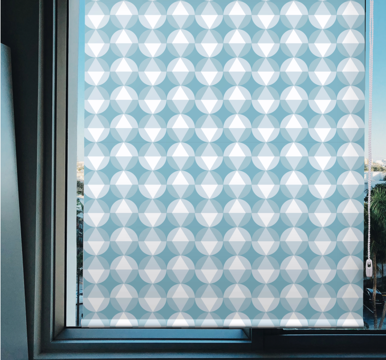 Geometric blue harmony texture and pattern roller blind - TenStickers