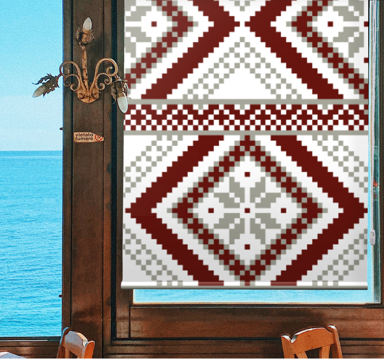 Geometric textile pattern texture and pattern roller blind - TenStickers