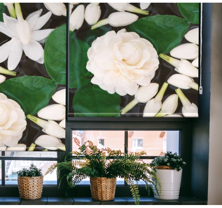 Graceful Blossom Composition flowers and plants roller blind - TenStickers