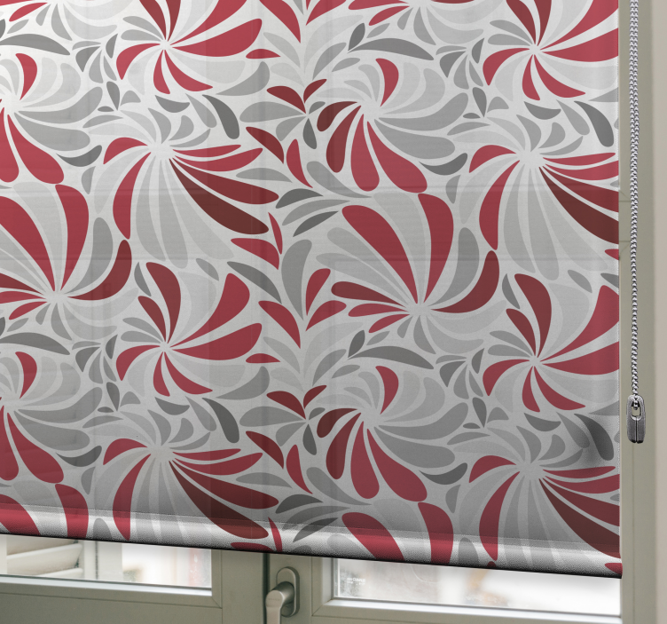 Gray and red flowers Classic blind - TenStickers