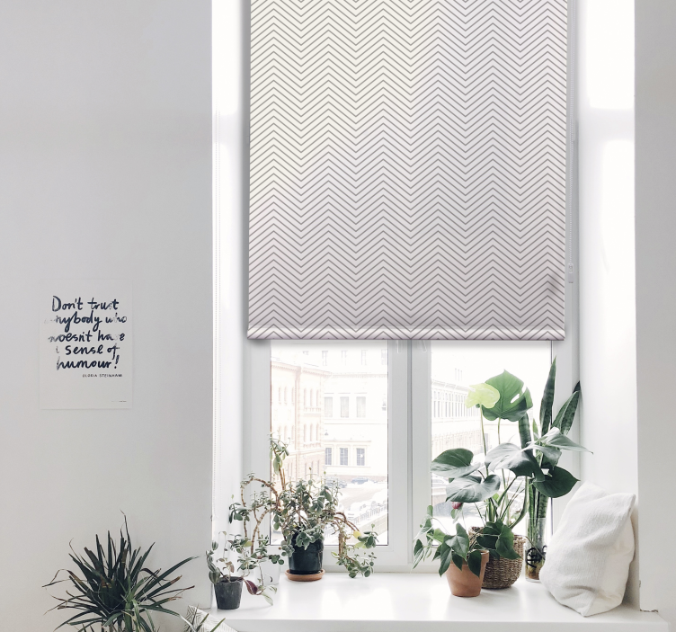 Grey lines Rustic roller blind - TenStickers