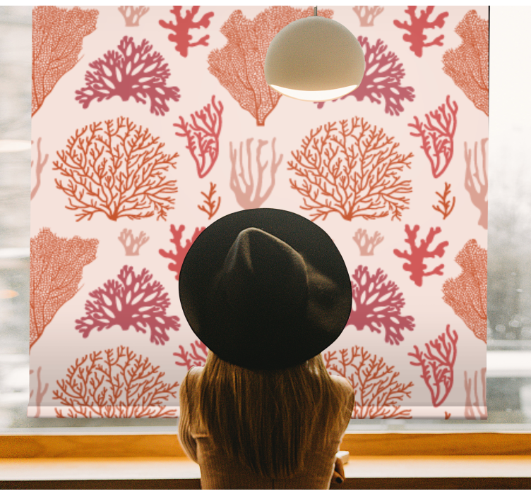 Hand drawn coral pattern Living room blind - TenStickers