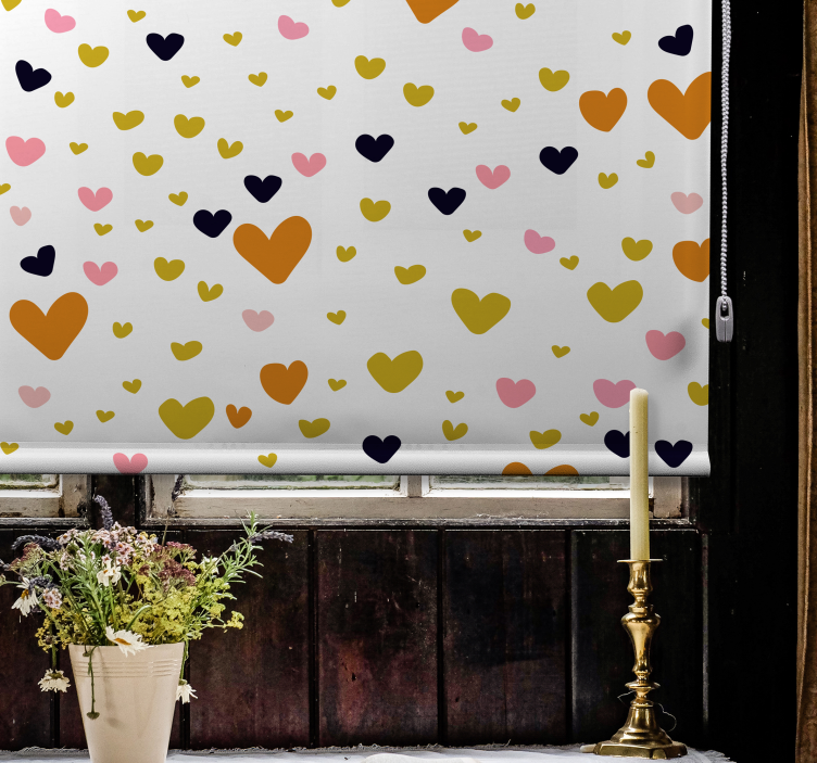 Heart Patterned Shade romantic roller blind - TenStickers
