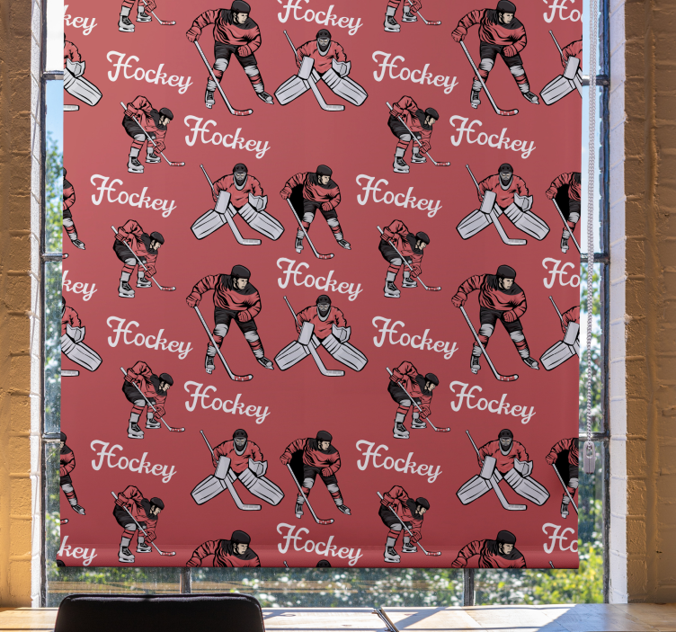Hockey Players Print sports roller blind - TenStickers