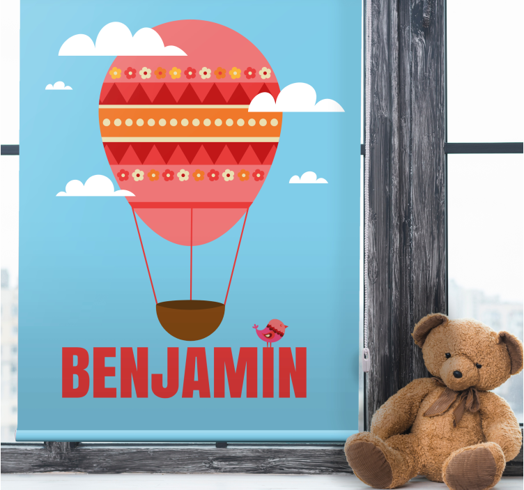 Children room roller blind hot air balloon personalized - TenStickers