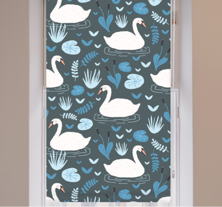 Idyllic swans serenity animal roller blind - TenStickers